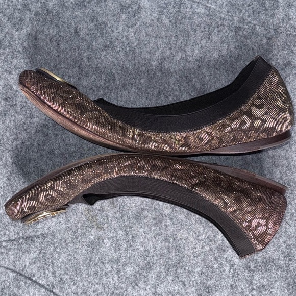 Tory Burch Caroline 2 Flats in Bronze Leopard- Sz‎ 9.5 - Picture 6 of 10
